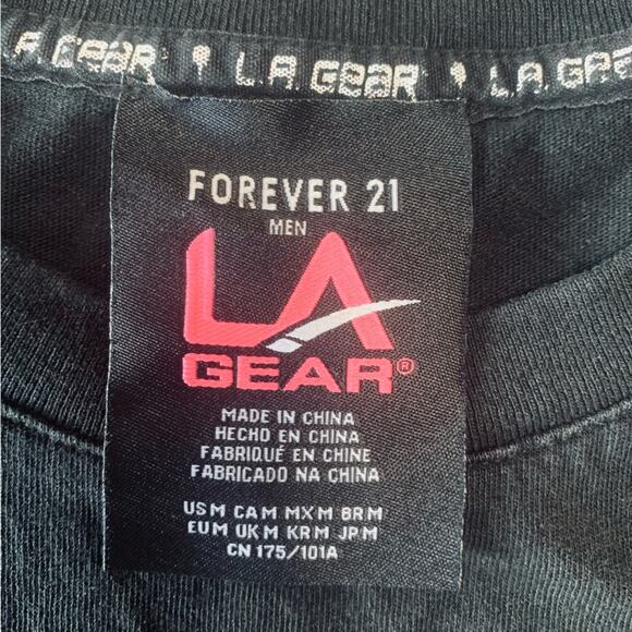 Vintage LA GEAR Forever 21 Mens Medium Black Purple t Shirt. 90’s Style - Picture 4 of 7